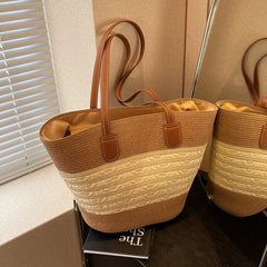 Straw bag bag women's summer inswind new beach seaside outdoor travel vacation large capacity shoulder bag