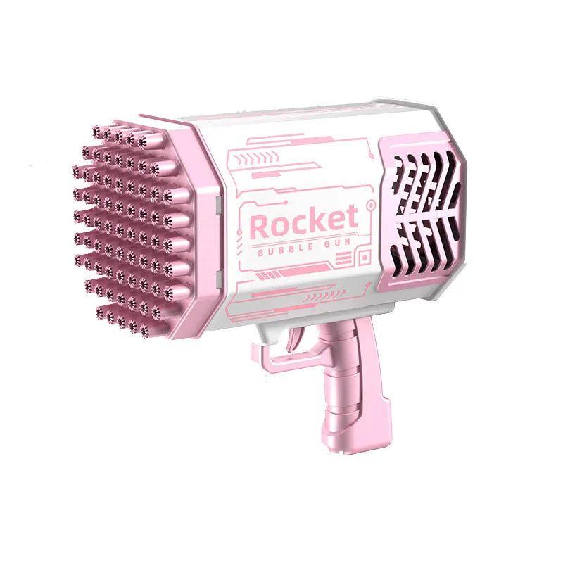 Bubble Gun Kids Toys Rocket 69 Holes Soap Bubbles Machine Gun Shape Automatic Blower With Light Pomperos Outdoor Toy Gifts Party