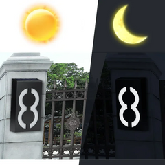 LED Solar House Number Outdoor Address Sign Light Exterior House Number Digital Flat Number Luminous Numbers Villa Custom Sign