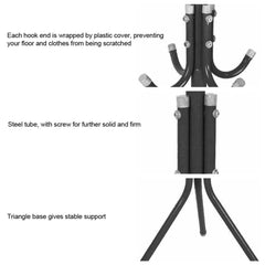 Multi Hook Metal Coat Hat Rack Tree Stand Clothes Bag Hanger Organizer Steel + Plastic for Home Bedroom