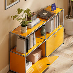 Modern Storage Cabinet Versatile Free-Standing Organizer for Living Room Bedroom and Home Office Bookshelf
