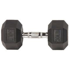 Rubber Hex Dumbbell, Anti-Roll, 30LB, Noise Reduction, Home Gym Equipment for Men/Women