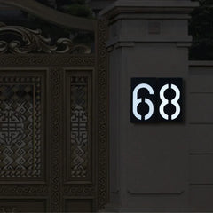 LED Solar House Number Outdoor Address Sign Light Exterior House Number Digital Flat Number Luminous Numbers Villa Custom Sign