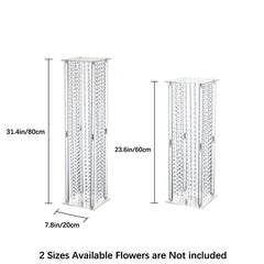 4Pcs Wedding Flower Stand Clear Floor Vase Geometric Centerpiece Vase for Party Home Decor (23.6" Tall)