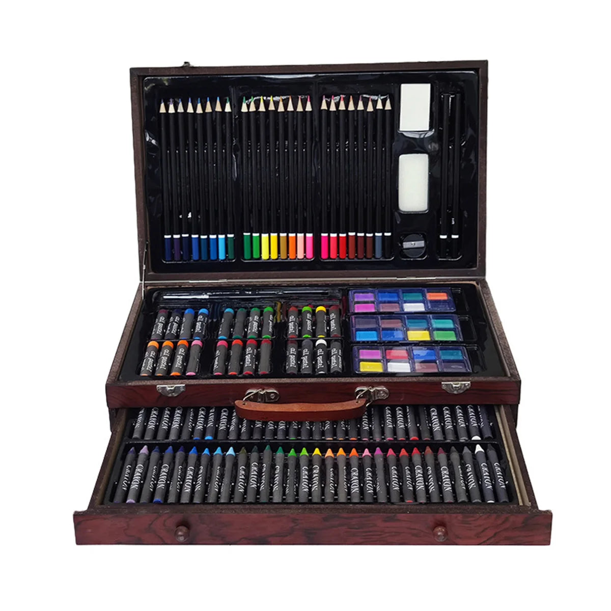 140Pcs/Set Painting Drawing Art Set Children's art Crayon Oil Paintbrush Watercolor Colour Pencil Portable Gift Box Kids Gift