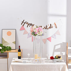 4Pcs Wedding Flower Stand Clear Floor Vase Geometric Centerpiece Vase for Party Home Decor (23.6" Tall)